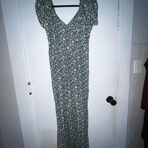 As U Wish Green Floral Maxi Dress